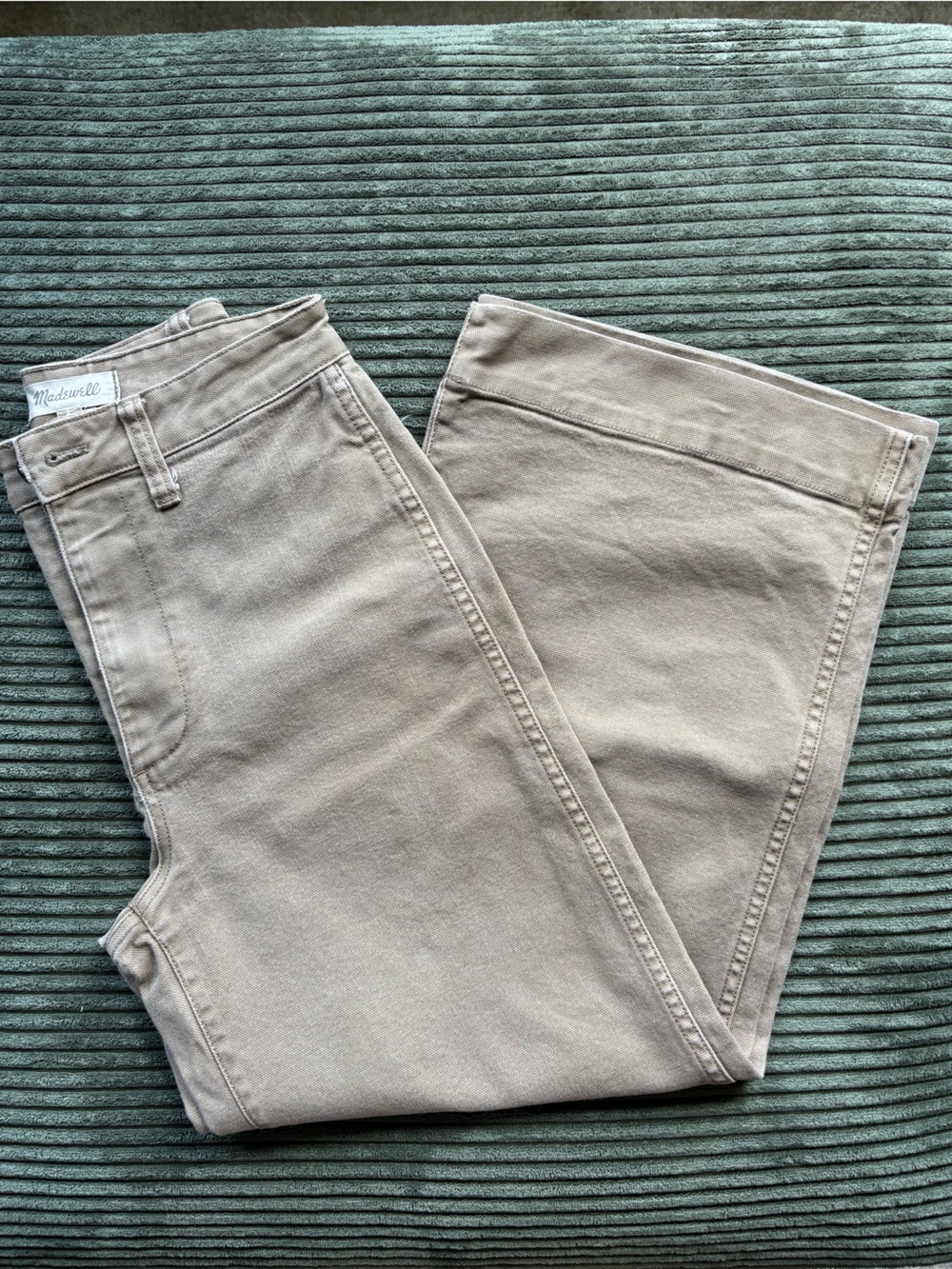 Madewell Women's Wide Leg Crop Denim in Light Taupe